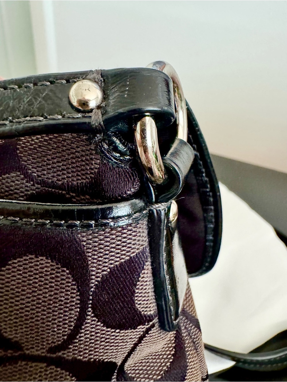 Vintage Y2K Coach Soho Signature Monogram Mini Flap Baguette Bag + New Dust bag - Picture 5 of 13